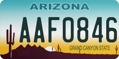AZ license plate AAF0846