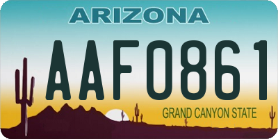 AZ license plate AAF0861
