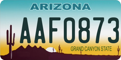 AZ license plate AAF0873