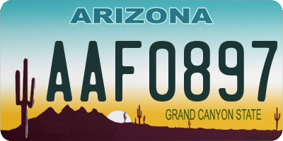 AZ license plate AAF0897