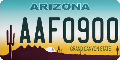 AZ license plate AAF0900