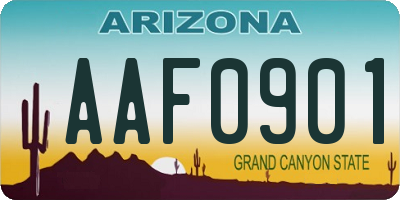 AZ license plate AAF0901