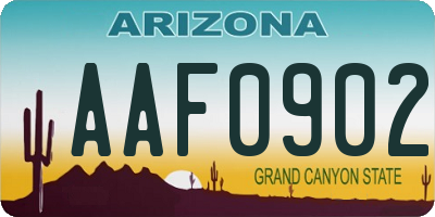 AZ license plate AAF0902