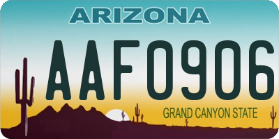 AZ license plate AAF0906