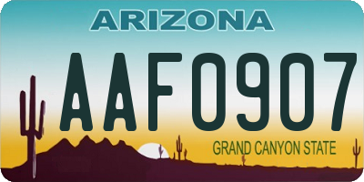 AZ license plate AAF0907