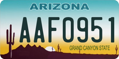 AZ license plate AAF0951