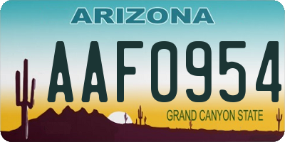 AZ license plate AAF0954