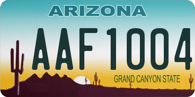 AZ license plate AAF1004