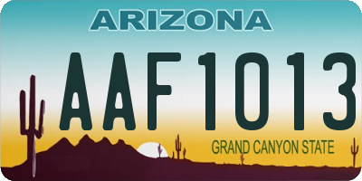 AZ license plate AAF1013
