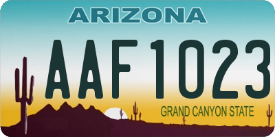 AZ license plate AAF1023