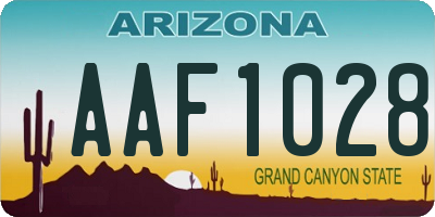 AZ license plate AAF1028