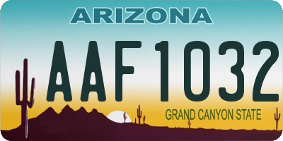 AZ license plate AAF1032