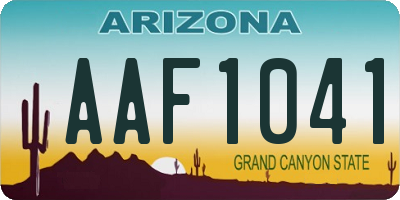 AZ license plate AAF1041