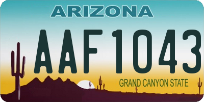 AZ license plate AAF1043