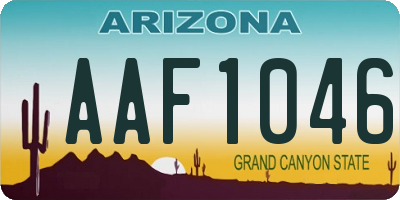 AZ license plate AAF1046