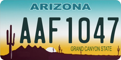 AZ license plate AAF1047