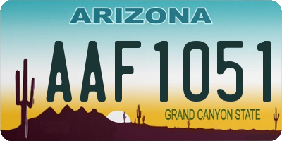 AZ license plate AAF1051