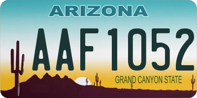 AZ license plate AAF1052