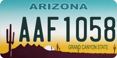 AZ license plate AAF1058