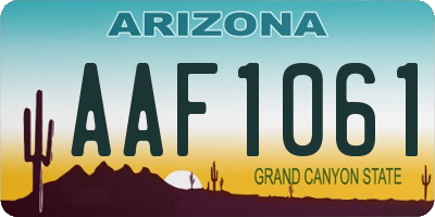 AZ license plate AAF1061