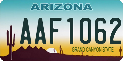 AZ license plate AAF1062