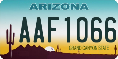 AZ license plate AAF1066