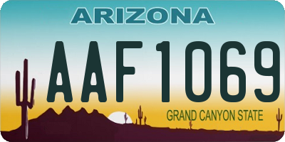 AZ license plate AAF1069