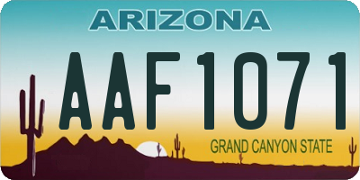 AZ license plate AAF1071