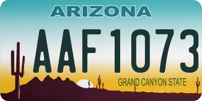 AZ license plate AAF1073