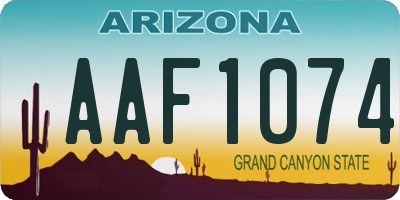 AZ license plate AAF1074