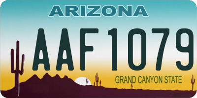 AZ license plate AAF1079