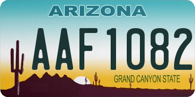 AZ license plate AAF1082