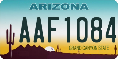 AZ license plate AAF1084