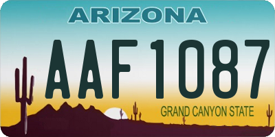 AZ license plate AAF1087