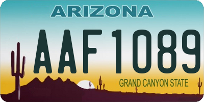 AZ license plate AAF1089