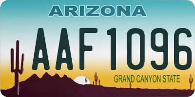 AZ license plate AAF1096