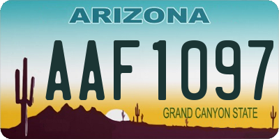 AZ license plate AAF1097