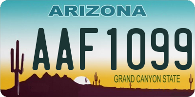 AZ license plate AAF1099