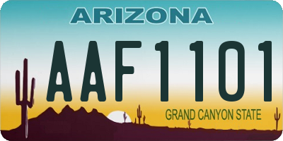 AZ license plate AAF1101