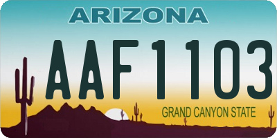 AZ license plate AAF1103