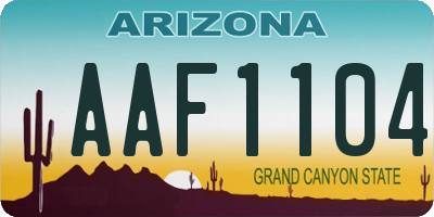 AZ license plate AAF1104