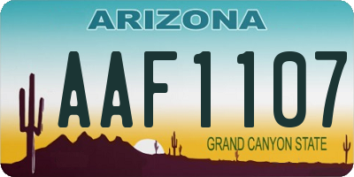 AZ license plate AAF1107