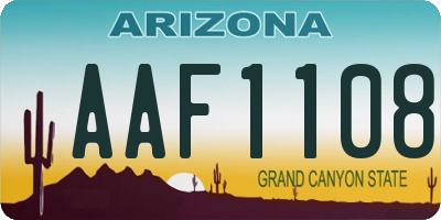 AZ license plate AAF1108