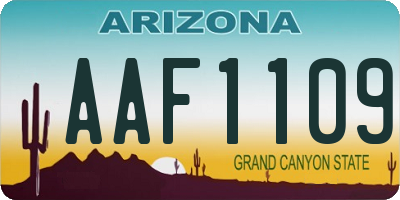 AZ license plate AAF1109