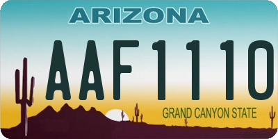 AZ license plate AAF1110