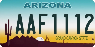 AZ license plate AAF1112