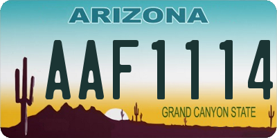 AZ license plate AAF1114