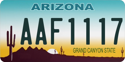 AZ license plate AAF1117