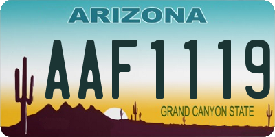 AZ license plate AAF1119