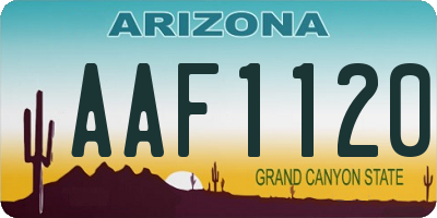 AZ license plate AAF1120